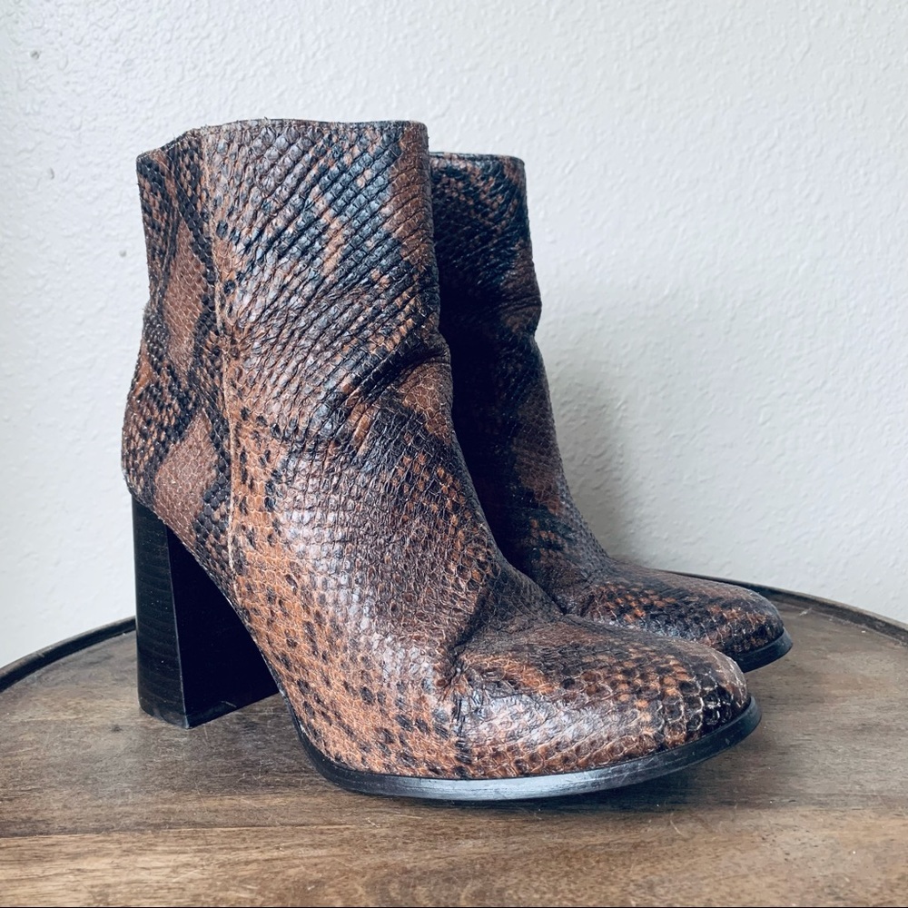 Massino Dutti | Snake Print Ankle Boots